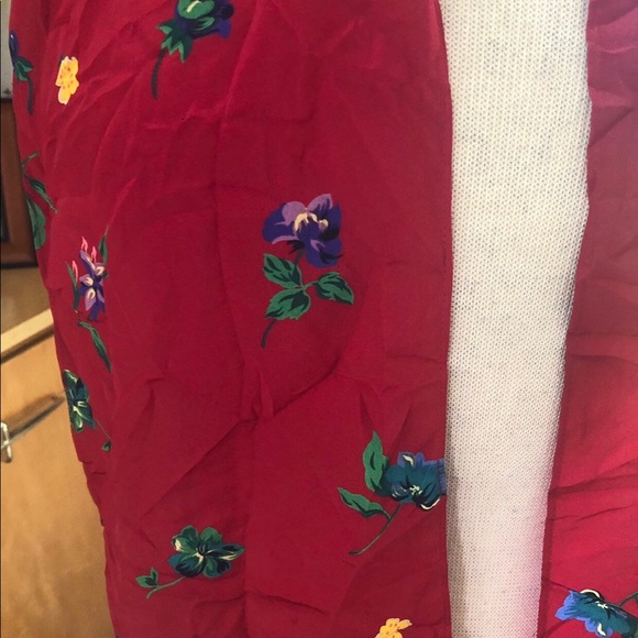 SOLD Vintage 1940s Scarf Floral rectangle Turban - Picture 6 of 7